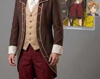 Rudeus Greyrat Inspired Full Costume | Mushoku Tensei Jobless Reincarnation Cosplay Outfit | Anime Coat Vest Shorts Set, Custom Made Costume