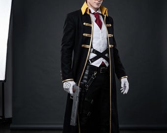Alucard Inspired Long Coat Costume | Gothic Vampire Hunter Trench Jacket, Custom Made