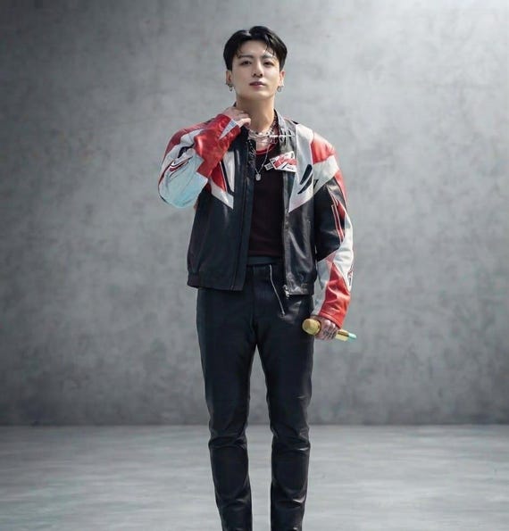 Jungkook Inspired Jacket | BTS Inspired Cosplay Jacket | K-Pop Concert Outfit | Handmade Custom Leather Jacket | Korean Idol Style Gift