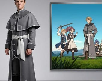 Mushoku Tensei Season 3 Rudeus Greyrat Robe Costume | Anime Cosplay Mage Cloak Coat
