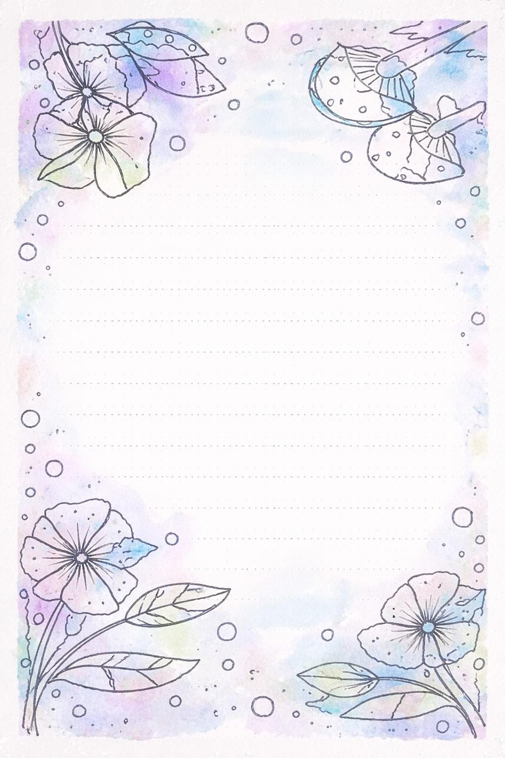 Floral Lined Journal Paper Printable - Etsy