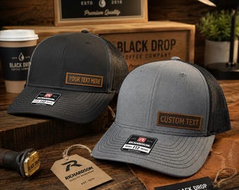 Custom Leather Patch Hats with Your Logo – Personalized Company Caps