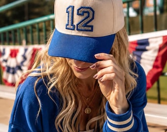Personalized Glitter Sports Number Hat – Custom Embroidered Baseball Cap for Sport Moms & Girls