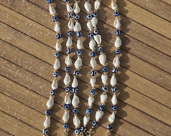 Turks esthetische boze oog schelparmband - Boho zomersieraden - Seashell Nazar-armband - minimalistische Turkse Nazar-sieraden