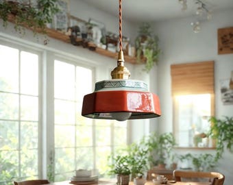 Lámpara colgante de cerámica vintage