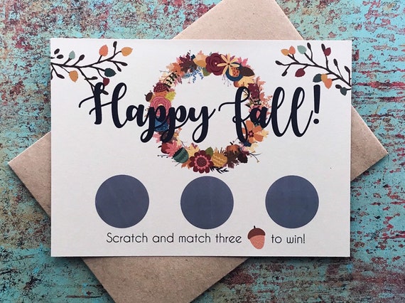 Fall Pregnancy Announcement Scratch Off Cards Autumn fall