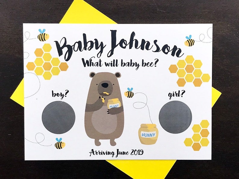 What Will Baby Bee Gender Reveal Scratch-Off Cards bee / image 0