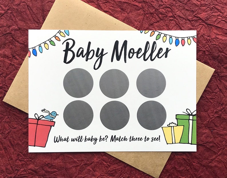 Christmas Gender Announcement Game Scratch off Cards Etsy