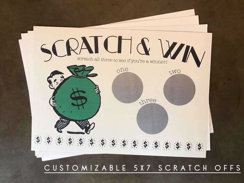 Lottery Scratch off Cards Charity Fundraising Cards Etsy