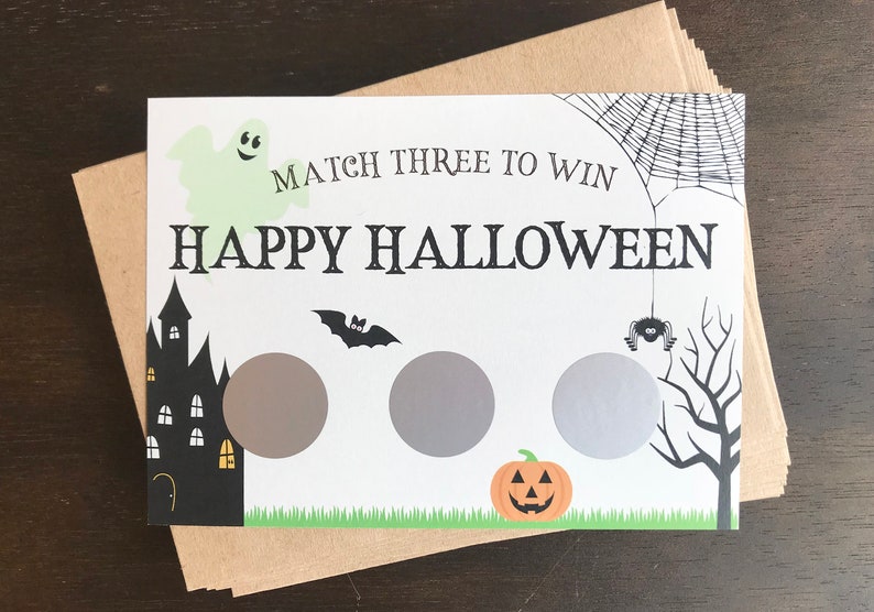 Halloween announcement Halloween Pregnancy Announcement Scratch-Off Cards Halloween pregnancy announcement ideas haunted house card