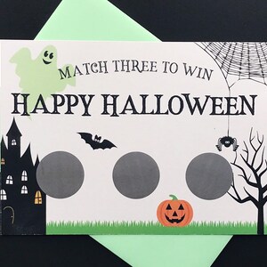 Halloween announcement Halloween Pregnancy Announcement Scratch-Off Cards Halloween pregnancy announcement ideas haunted house card