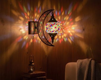 Colorful Mosaic Wall Sconce | Turkish Stained Glass Lamp | Bohemian Home Decor Lighting