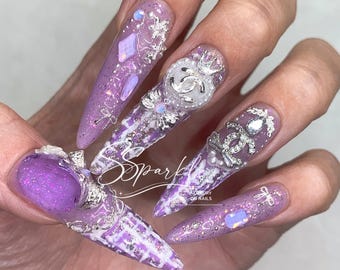 Luxury Tweed Press-on Nails