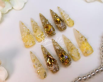 Time Woven Into Gold | Aglaea Honkai:Star Rail Inspired Nail Art