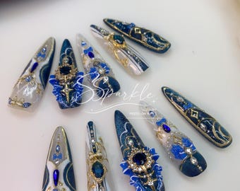 Chanson of Many Waters | Furina Genshin Impact Inspired Press-on Nails