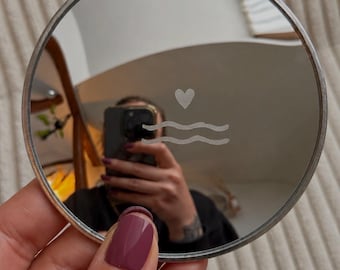 Dekospiegel mit Gravur / Verkehrsspiegel / Fisheye Spiege/ Reisespiegel / Reisegadget/ Travelmirror
