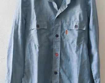 Vintage Levi's Big E Mädchen-Jeanshemd aus den 70er Jahren, Größe 116