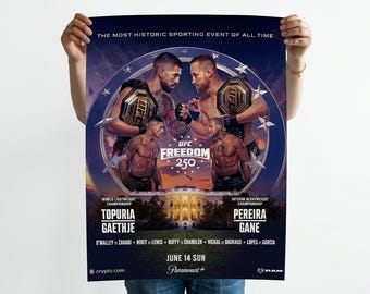 Póster del evento UFC Freedom 250 Topuria vs Gaethje (descarga digital para pared)