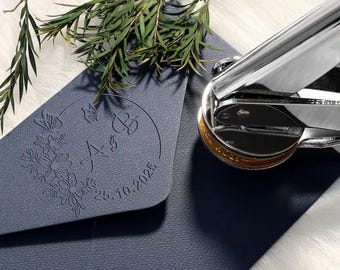 Sello de monograma personalizado: Sello de boda personalizado, sello de logotipo