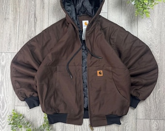 Veste Carhartt J140 Active Reworked marron - style bomber vintage