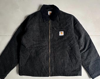 Vintage Carhartt J129 Workwear Detroit Acid Wash herwerkte jassen