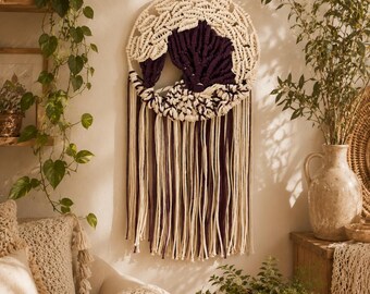 Handmade Macramé Tree Wall Hanging | Boho Home Decor | Nylon Rope Tree Art | Living Room Bedroom Decoration