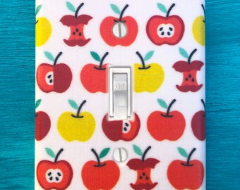 Red Apple Switch Plate, Single Switch Plate, Fall Decor, Kitchen Decor