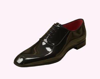 Men's Black Leather Oxford Dress Shoes