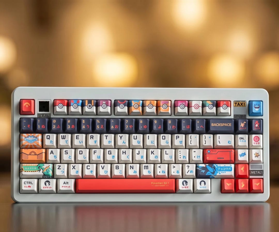 Keyboard Custom Keycaps Pokemon Custom Pokemon Keycap 130 Keys | Pokemon Keyboard Keycaps Artisan ...