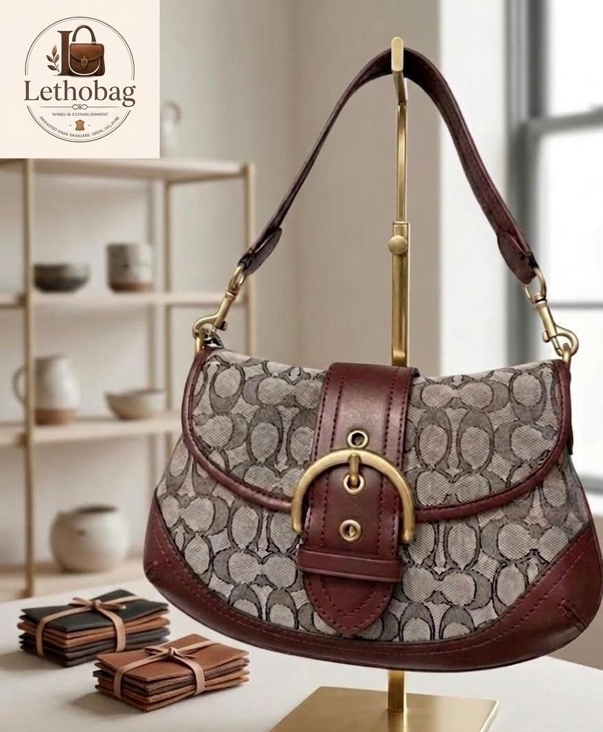 ショルダーバッグ vintage old coach Soho leather hand bag Vintage coach soho satchel - Gem