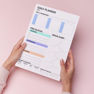 ADHD Daily Planner, Minimalist Productivity Focus Tracker (Digital Download)