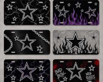 Star License Plate, Custom Star License Plate, Y2K Aesthetic Car Tag, Grunge Style Auto Decor, Streetwear Car Accessory