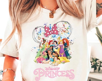 Camisetas de personajes de princesas Disney, camiseta de princesas de Disneyland, camiseta para viaje a Disneyworld, camiseta a juego para viaje familiar 2026