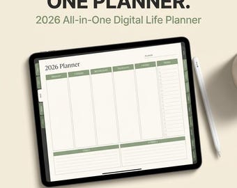 2026 Digital Life Planner | All-in-One Daily Weekly Monthly Planner | Goal Tracker, Habit Tracker, Budget Planner | Google Sheet & Excel