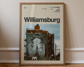 Grafika Williamsburg, Sztuka podróżnicza, Minimalistyczna sztuka ścienna, Połowa wieku, Plakat ze zdjęciem