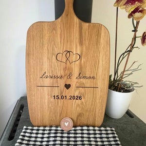 Große Personalisierte Servier- & Schneidebrett aus massivem Eichenholz – 50x30 cm