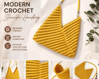 Modello per borsa a tracolla all'uncinetto con texture / Tutorial per borsa a spalla moderna (PDF)