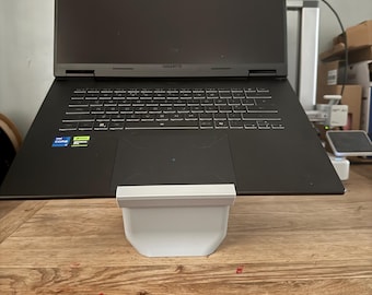 Suporte para laptop – Organizador de mesa minimalista, configuração de escritório moderna