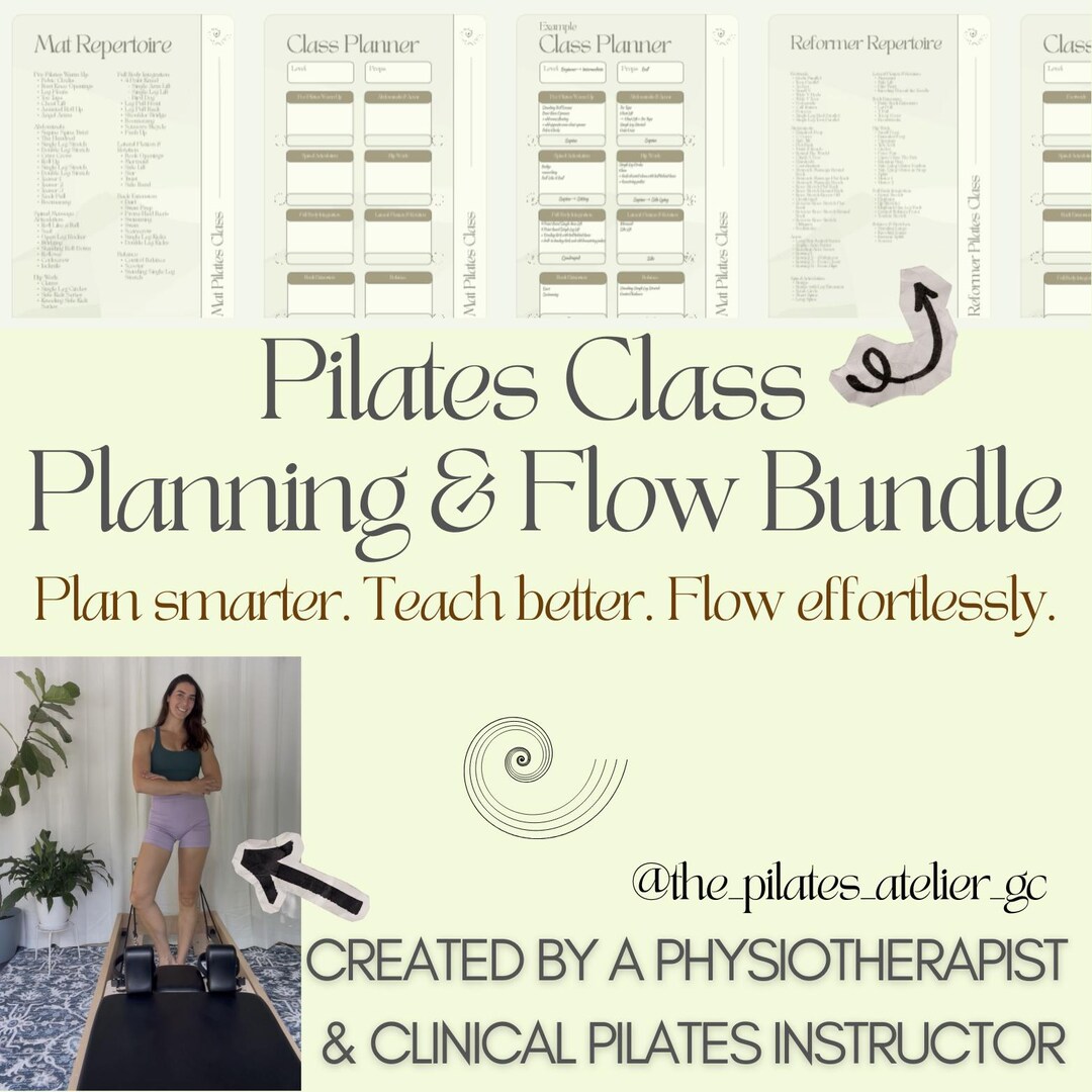 Printable Pilates Class Planner Bundle, Mat Reformer Physiotherapy (PDF ...
