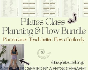 Pilates-Klassenplaner zum ausdrucken, Pilates-Klasse,Reformer-Klasse, Matte-Klasse, Physiotherapie, Klinische Pilates-Klasse, Klassenplaner