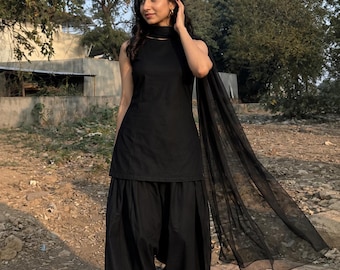 Conjunto de traje Salwar Farsi / Kurta con Salwar y Dupatta / Ropa étnica india / Atuendo para fiestas festivas
