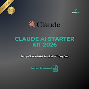 Claude AI-startpakket | Installatiehandleiding, prompts, Notion Tracker, Cheet Sheet (digitale download)
