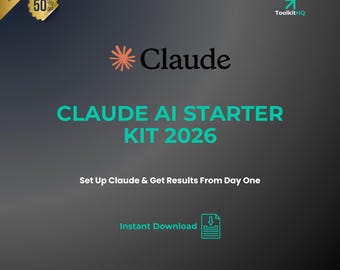 Claude AI Starter Kit | Setup Guide, Prompts, Notion Tracker, Cheet Sheet (Digital Download)