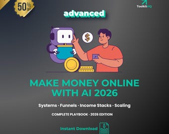Online geld verdienen AI-systeem | 5 modellen, prompts, Notion Tracker (digitale download)