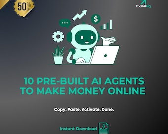 10 kant-en-klare AI-agenten voor online inkomsten | Claude, ChatGPT Ready (digitale download)