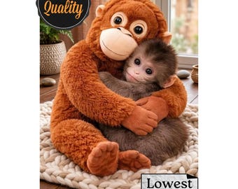 Punch Monkey Orangutan Plush Toy: Soft Huggable Stuffed Animal Companion