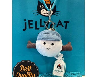 Jellycat Amuseable Golf Ball Bag Charm NWT, Sports Keychain Accessory, Golf Lovers Gift, Cute Plush Bag Clip, Collectible Jellycat Keychain