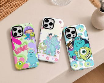 Disney Monsters University Collage Phone Case, Aesthetic Sulley Mike Boo Art, For iPhone 17 16 15 14 13 12 and Samsung S26 25 25 24 23 22