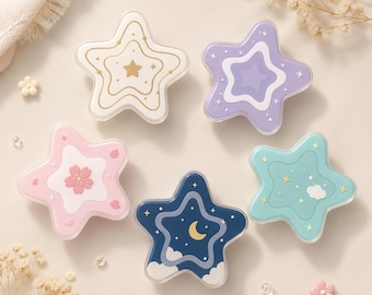 Kawaii Star Phone Grip, Funny Summer Pastel Ocean Pop Socket, Aesthetic Cottagecore Phone Stand Holder, Fun Gift for Star Lovers