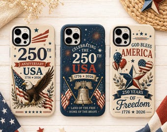 USA 250th Anniversary Phone Case, America 1776-2026 Patriotic Gift for iPhone 17 16 15 14 13 12 11 Pr, Samsung S25 S24 S23 S22